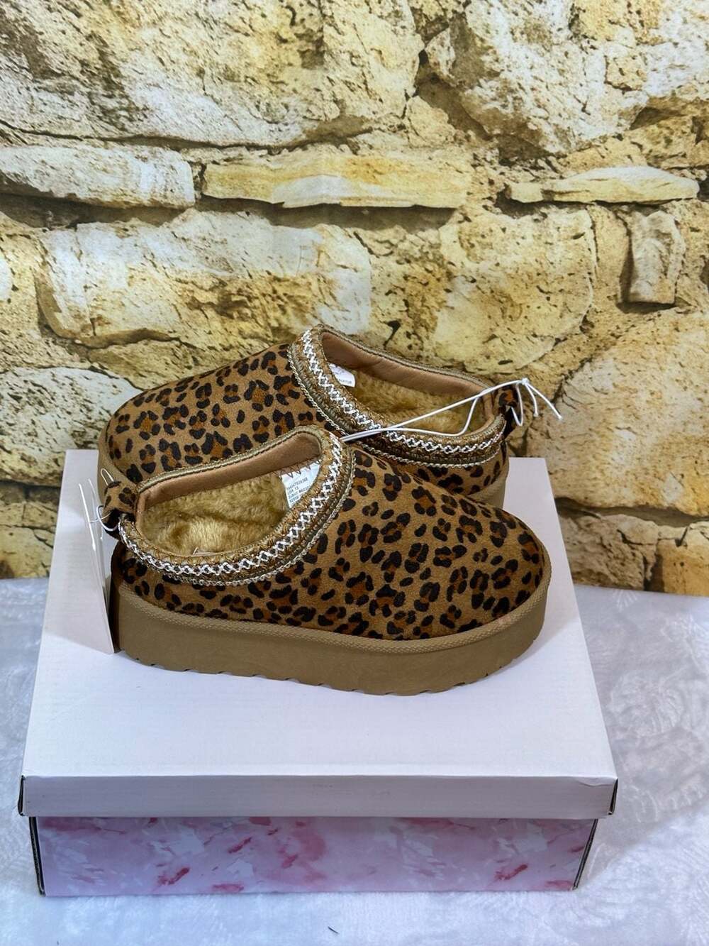 Olivia & Kate Kid Girls Leopard Print Platform Slippers Size 13
